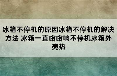 冰箱不停机的原因冰箱不停机的解决方法 冰箱一直嗡嗡响不停机冰箱外壳热